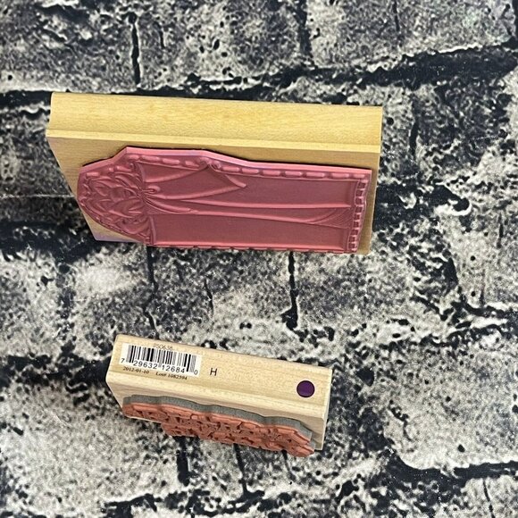 The Stamp Pad Co. & Hampton Art Large Gift Box Lid Ribbon Rubber Stamp - Picture 2 of 8